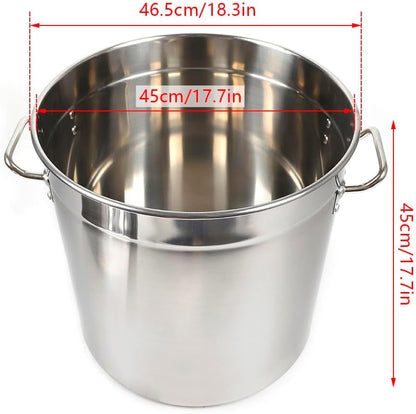 Cooking Pots, 201 Stainless Steel, 50 L/70 L Large Saucepan, 650 °C, Soup Pot with Lid, Jumbo Pot (70 L) - QUORE