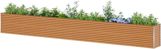 vidaXL Raised Planter 582 x 50 x 68 cm Galvanized Steel, Garden and Patio, Industrial Design, Durable Materials and Modern Styles for Outdoor Spaces, 2 Versatile Uses - QUORE