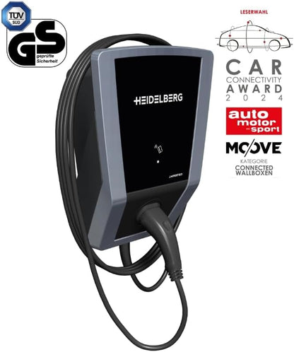 Wallbox Connect.Home laadstation voor elektrische auto, 11 kW met app en RFID, EV-oplader, Made in Germany, eenvoudige installatie, 11 kW