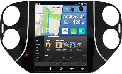 Android 12 [6GB+128GB] 2 Din Autoradio for V.W V.olkswagen Tiguan (2010-2016)-[Ingebouwd CarPlay/Android auto/DSP/GPS]-IPS 2.5D 9.7 Inch-Camera +MIC-DAB/Stuurbediening/Bluetooth 5.0/Mirror Link