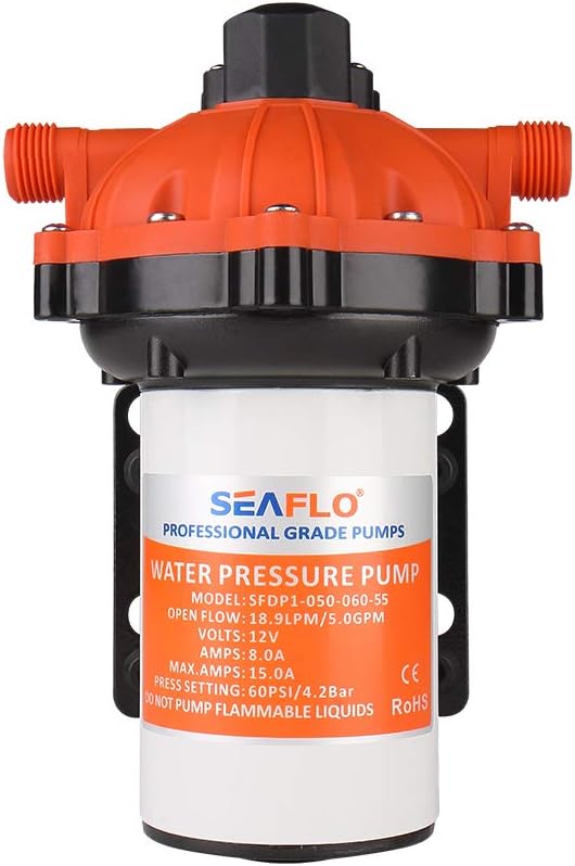 GLOEDNIEUWE SEAFLO 55-serie membraanpomp - 12V DC, 5,5 GPM, 60 PSI met HEAVY DUTY PRESSURE SWITCH