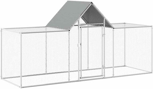 vidaXL Chicken Coop Galvanized Steel Chicken Run Run Chickens Chicken Coop