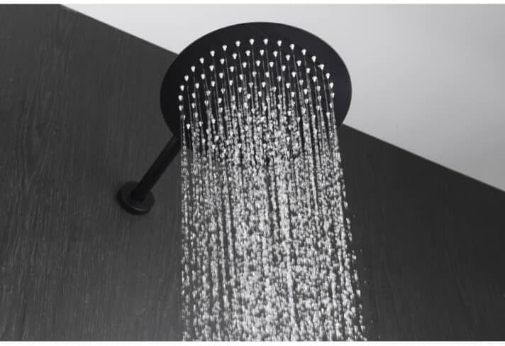 Thermostatische Douche Set – Douchekraan – Hoofddouche – Handdouche – Douchethermostaat – Mat Zwart – Extra Grote 25 cm Hoofddouche – RVS & Messing