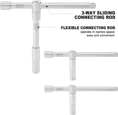 TEENO Dopsleutelset 216-delig, Dopsleutel En Bitset met Ratel 1/4", 3/8", 1/2" inch, Chroom-Vanadium, 72-Tands Snelkoppelingsratel, Mechanische Gereedschapsset voor Auto