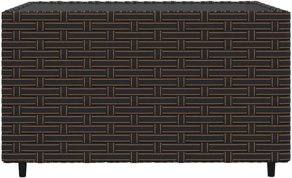 vidaXL 3 Piece Lounge Set with Cushions Poly Rattan Brown Garden Set Rattan Garden Set Lounge Furniture Set Rattan Lounge Set Garden Furniture Set - QUORE