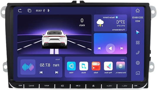 Android 13 Car Radio 9 Inch Touch Screen 8-Core For VW Golf 5/6 T5 Touran Polo Sharan Passat Tiguan SEAT WiFi CarPlay/Android Car Bluetooth DAB+ OBD2 RDS OPS SWC DSP (4GB+32GB) - QUORE