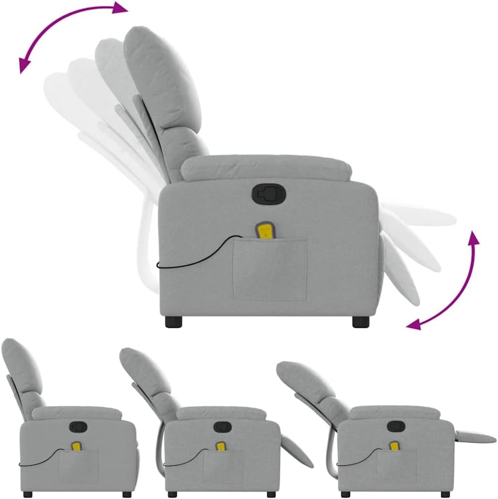 Relaxfauteuil – Relaxstoel – Massagestoel – TV-stoel – Verstelbare stoel – 6-punts vibratiemassage – Rugleuning tot 135 graden verstelbaar