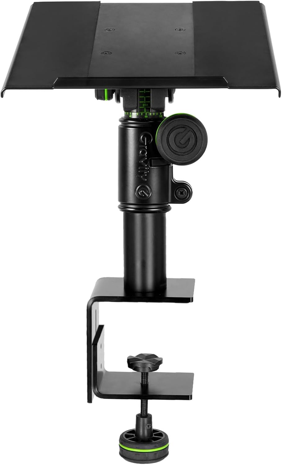 Palmer STUDIMON5 actieve 5 inch Needveld Studiomonitoren (2x) en Gravity SP3102TM Monitorstandaard met tafelklem (2x) - Bundle, Zwart