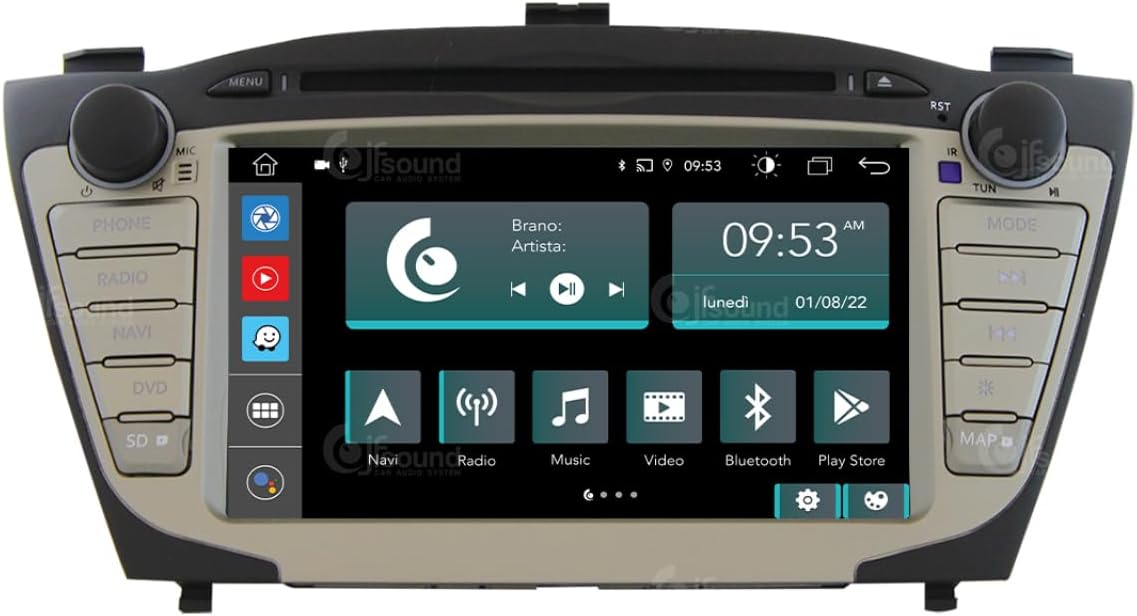 Autoradio Hyundai IX35 – Multimedia Speler – Navigatiesysteem – GPS Radio – Achteruitrijcamera Ondersteuning – 7" Touchscreen – 8-core Processor & Android Auto