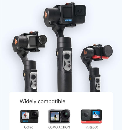 Hohem iSteady Pro 4 Gimbal 3-assige stabilisator spatbescherming voor GoPro Hero 11/10/9/8/7/6/5/4/3, DJI OSMO Action, Insta360 One R, Sony RX0, snelle montage, 14 uur looptijd