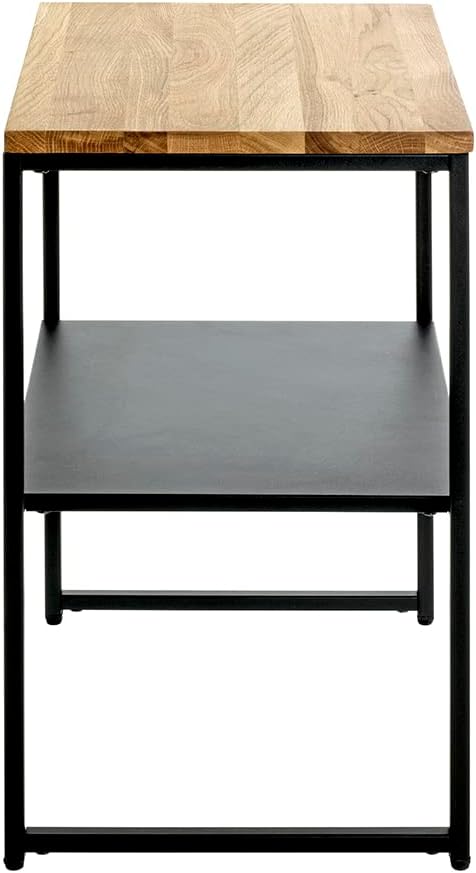 HAKU Bijzettafel, massief hout, eikenhout, zwart, B 45 x D 35 x H 60 cm