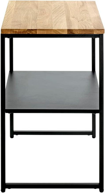 HAKU Bijzettafel, massief hout, eikenhout, zwart, B 45 x D 35 x H 60 cm