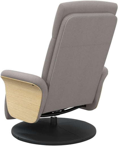 Fauteuil Verstelbaar – Relaxstoel – Draaistoel – Zithoekstoel – Comfortstoel – Verstelbare Rugleuning 105-125° – 360° Draaibaar – Taupe Stof – Met Voetensteun