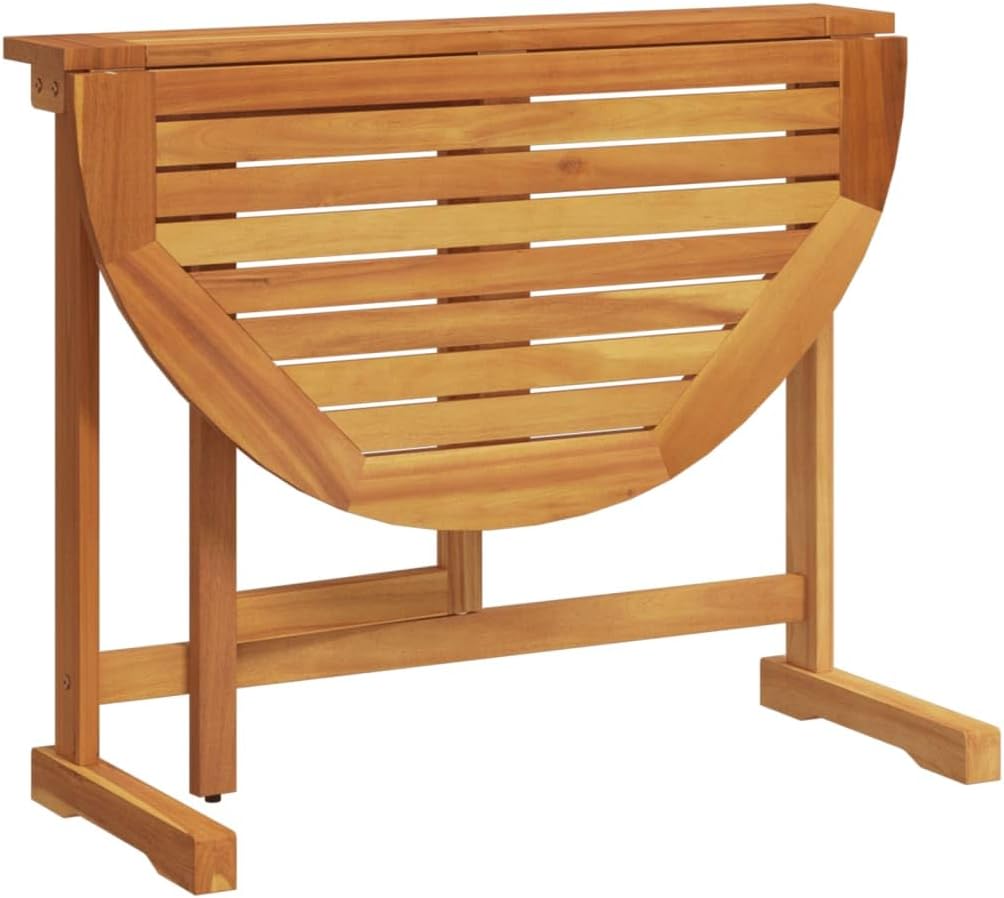 Folding Garden Dining Room Set 3 Piece Solid Acacia Wood Dining Set Outdoor Dining Room Garden Furniture - QUORE
