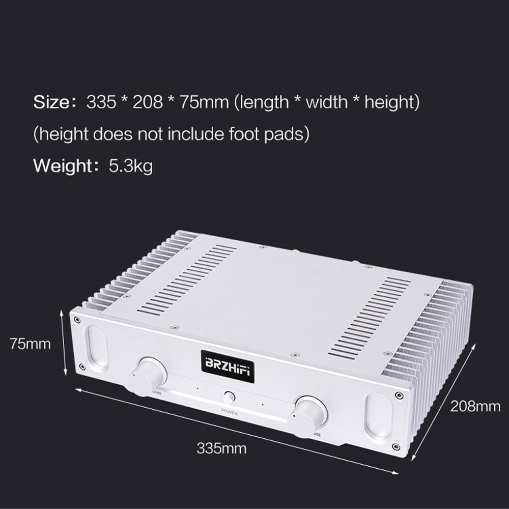 Pure Klasse A 2.0 Kanaals Eindversterker Zilver – Versterker – Hifi Versterker – Stereo Versterker – Home Audio Versterker – 20 W Bij 8 Ohm – 144.000 µF Filtercapaciteit