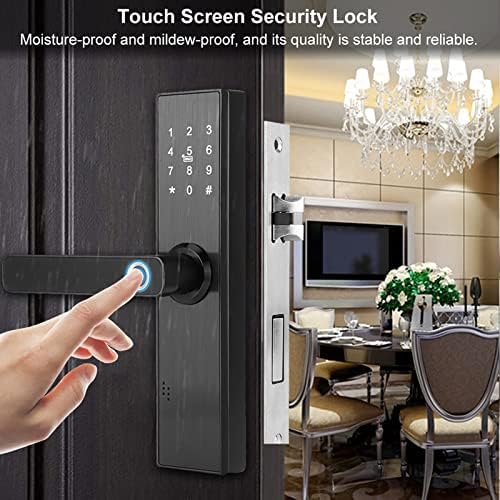 Smart Door Lock Smart Keyless Lock, WiFi Vingerafdruk en Touchscreen Deurslot Yale Voordeur Vingerafdrukslot Biometrisch