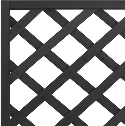 Flower Box with Black Trellis Made of Solid Pine Wood for Climbing Plants, Flower Box for Garden and Patio with Integrated Stand for Roses and Vines, Durable Structure - QUORE