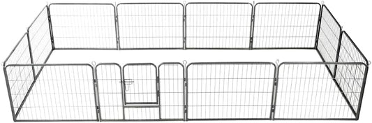vidaXL 8-panel dog run 80x100cm steel black, dog run, puppies, run, dog run, puppy, run, puppy play, puppy play