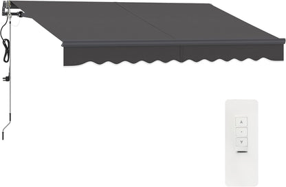 Outsunny klemmarkise mit Handkurbel elektrisch höhenverstellbar Gelenkarmmarkise Markise Sonnenschutz UV 30+ Balkonmarkise incl. Wandhalterung Sonnenmarkise 300cm breit für Terrasse Balcony Dunkelgrau