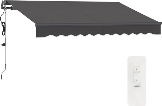 Outsunny klemmarkise mit Handkurbel elektrisch höhenverstellbar Gelenkarmmarkise Markise Sonnenschutz UV 30+ Balkonmarkise incl. Wandhalterung Sonnenmarkise 300cm breit für Terrasse Balcony Dunkelgrau