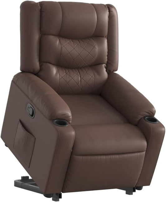 vidaXL Stand up armchair adjustable leatherette brown