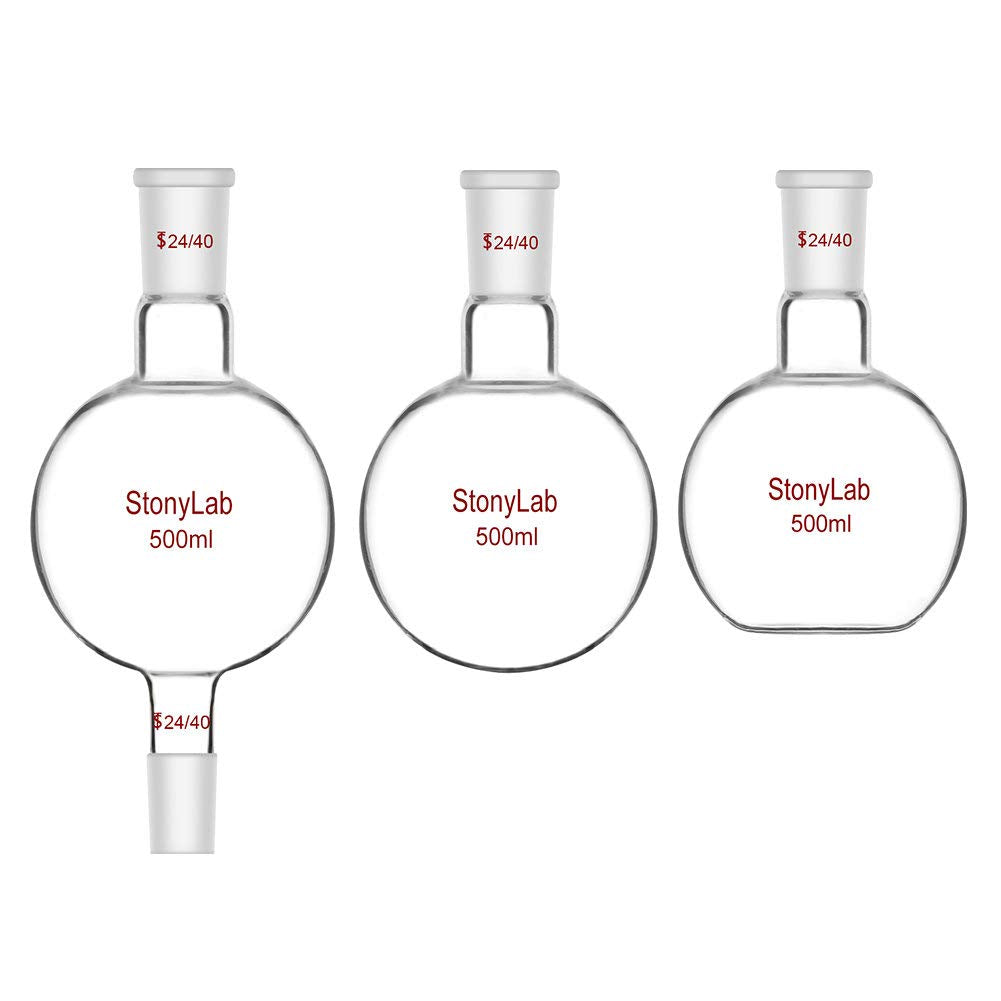Destillatieset – Destillatieglaswerk – Distillatie-opstelling – Laboratoriumglaswerk – Stoomdestillatie – 500 ml – Borosilicaatglas Tot 200°C – 24/40 Slijpstukken