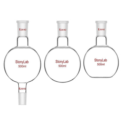 Destillatieset – Destillatieglaswerk – Distillatie-opstelling – Laboratoriumglaswerk – Stoomdestillatie – 500 ml – Borosilicaatglas Tot 200°C – 24/40 Slijpstukken