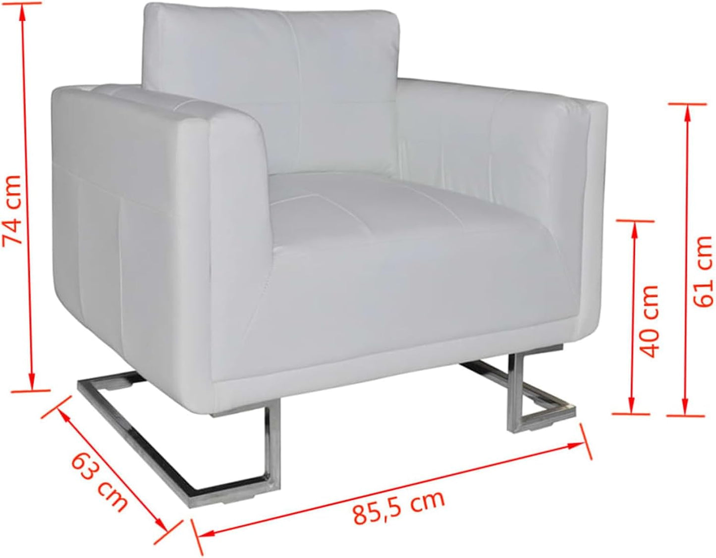 Living room armchair, cockette chair with white chrome faux leather legs, lounge chair, armchair, recliner chair, recliner bedroom j