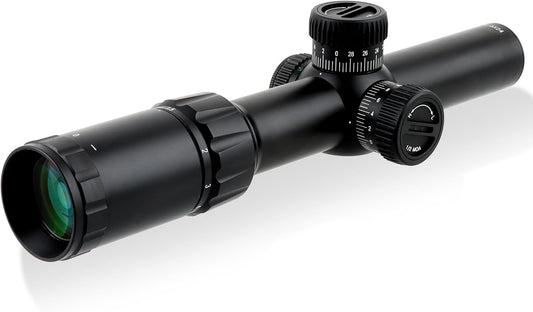 FOCUHUNTER 1,5 - 6 x 24 mm telescoop, zijdelingse parallaxcompensatie optische monoculair, groene volledig multigecoate 30 mm buiszoeker met 4 montageringen