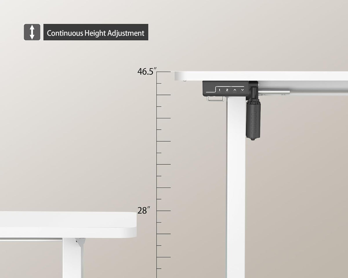 Electric Standing Desk Height Adjustable Standing Desk for Home Office, Sit-Stand Desk with Preset Memory (White, 32 Inch) - QUORE