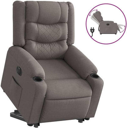 Relaxfauteuil – Elektrische Relaxstoel – Sta-op Stoel – TV Stoel – Verstelbare Fauteuil – Elektrisch Kantelbaar – Taupe Stof