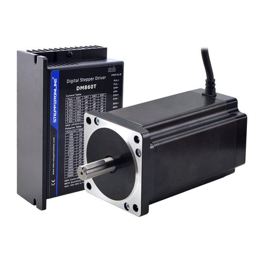 STEPPERONLINE 1 stappenmotor CNC Kit 12,0 Nm 6A Nema 34 & driver 2,4-7,2 A 18-80 VAC / 36-110 VDC voor CNC-graveermachine, 3D-printer