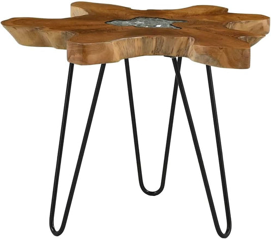 vidaXL Coffee table 70x45 cm solid teak and polyresin