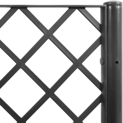 Planter with Trine Grate, Black, 160 x 40 x 140 cm, PP Plant Bed, Raised Planter for Vegetables, Flowers and Succulents, Garden Bed, Planter for Garden, Patio - QUORE
