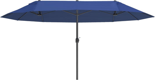 Outsunny Garden Parasol, Market Parasol, Double Parasol, Patio Umbrella with Hand Crank, Oval 460 x 270 x 240 cm - QUORE