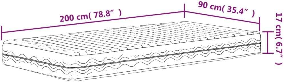 Schuimmatras – Logeermatras – Bedmatras – 1-Persoonsmatras – Koudschuimmatras – 90x200 cm – Omkeerbare Hardheid H2 & H3 – Ademend Met Vochtregulerende Hoes
