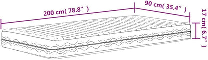 Schuimmatras – Logeermatras – Bedmatras – 1-Persoonsmatras – Koudschuimmatras – 90x200 cm – Omkeerbare Hardheid H2 & H3 – Ademend Met Vochtregulerende Hoes