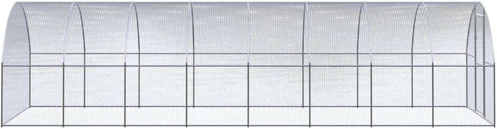 vidaXL Chicken coop 3x8x2m galvanized steel - QUORE