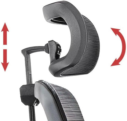 Subsonic - Ergonomische kantoorstoel I-Care Leaf : Gaming kantoorstoel met ademende vezels, lendensteun, verstelbare hoogte, rugleuning en hoofdsteun, neerklapbare armleuningen, schommelend - Zwart