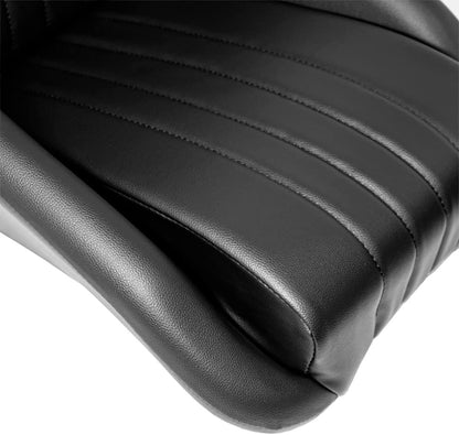 AutoStyle Sportstoel 'Classic' - Zwart Kunstleder - Vaste rugleuning + Hoofdsteun - incl. sledes