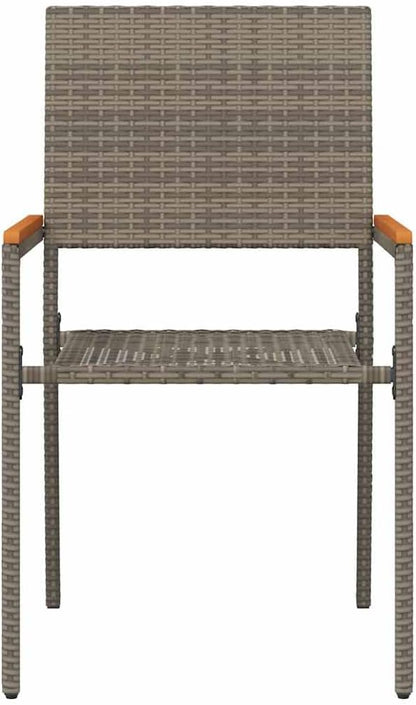 vidaXL Garden chairs 4 pcs Grey, Brown PE reed, Solid acacia wood - QUORE