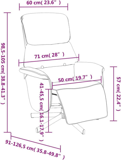 Relaxfauteuil – Verstelbare Fauteuil – Leunstoel – Draaifauteuil – Relaxstoel – Lichtgrijs – 360° Draaibaar – Handmatig Verstelbare Rugleuning en Voetensteun