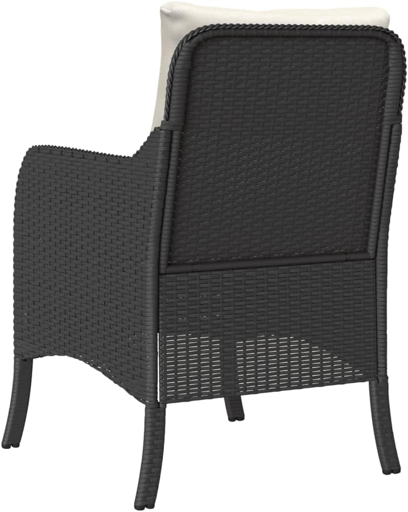 Gecheer Garden Chairs with Cushion 2 Pieces Black Poly Rattan Garden Chair Poly Rattan Garden Chair Rattan Garden Chairs Rattan Garden Chairs - QUORE