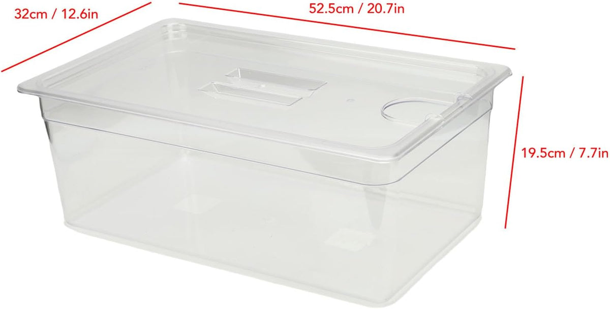 Qcwwy Overig Keukengereedschap Accessoires Sous Vide-container met Deksel 25 Liter voor Vrijwel Alle Onderdompelingscirculatoren Fornuizen Kristalhelder Transparant Accessoireset Slowcooker