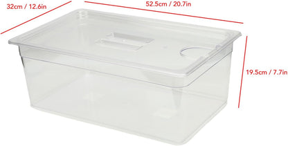 Qcwwy Overig Keukengereedschap Accessoires Sous Vide-container met Deksel 25 Liter voor Vrijwel Alle Onderdompelingscirculatoren Fornuizen Kristalhelder Transparant Accessoireset Slowcooker