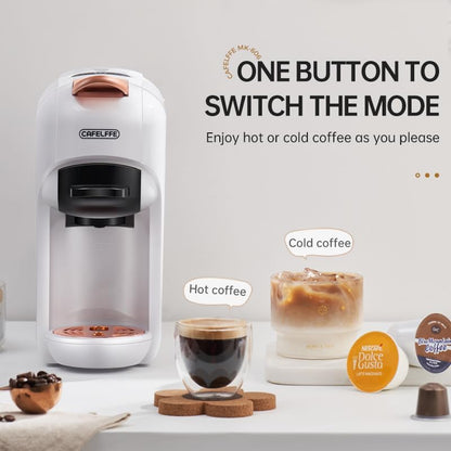 CAFELFFE MK-606 5-in-1 koffiemachine, espressomachine, 19 bar, warm-/koudgezette espressomachine, compatibel met K-Cup/Nes Original/DG/44 mm ESE en gemalen, 7 waterniveaus, thuis/kantoor, zwart