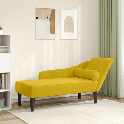 Chaise Longue – Loungesofa – Divan – Loungezetel – Relaxbank – Gele Velvet – Compact Formaat – Zacht Fluweel