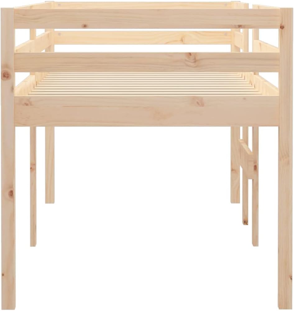 vidaXL Hoogslaper massief grenenhout 90x200 cm, bed, slaapkamermeubel, bedbodem, hoogbed, bedframe, eenpersoonsbed, houten bed, massief houten bed
