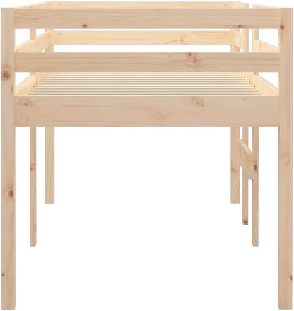 vidaXL Hoogslaper massief grenenhout 90x200 cm, bed, slaapkamermeubel, bedbodem, hoogbed, bedframe, eenpersoonsbed, houten bed, massief houten bed
