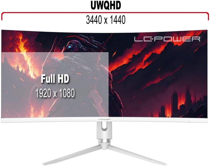 LC-POWER 34'' Gaming Monitor | AMD FreeSync™ & HDR10 | 165Hz | UWQHD